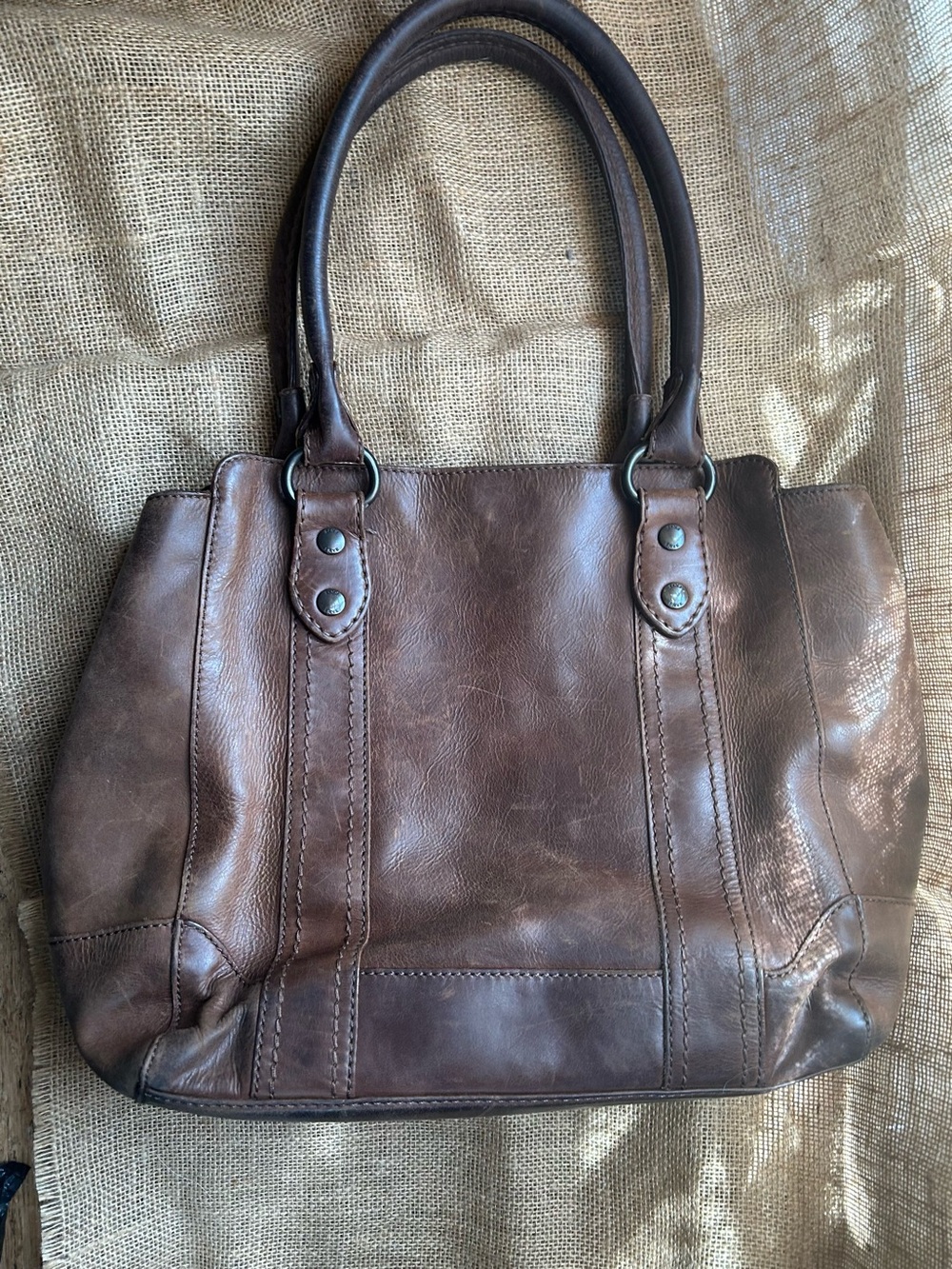 Frye Cognac Leather Shoulder Tote